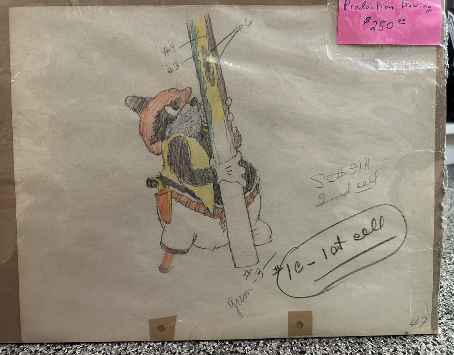Pegleg Pete Sketch from the 1934 short TWO-GUN MICKEY Mouse