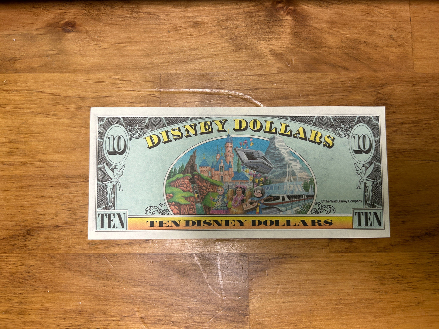 $10 Minnie Mouse 1993 Disney Dollar Money - Splash Mountain Monorail Matterhorn