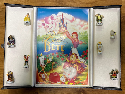 Beauty and the Beast - 8 Rare French Porcelain Figurines in folding Box - VHS Advertisement