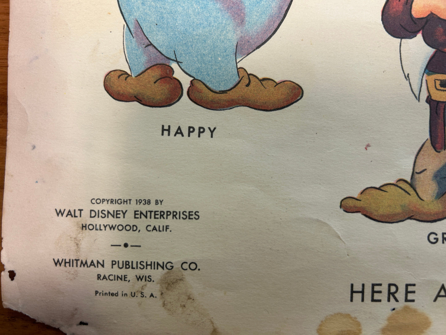 1938 Walt Disney's Famous SEVEN DWARFS Book - Snow White