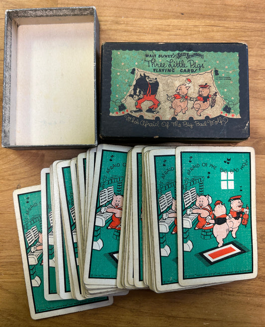 1932 Walt Disney Silly Symphony  The Three Little Pigs Playing Cards with Box
