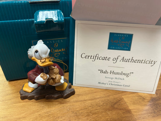 Uncle Scrooge from Christmas Carol - WDCC 'Bah Humbug' with Box and COA