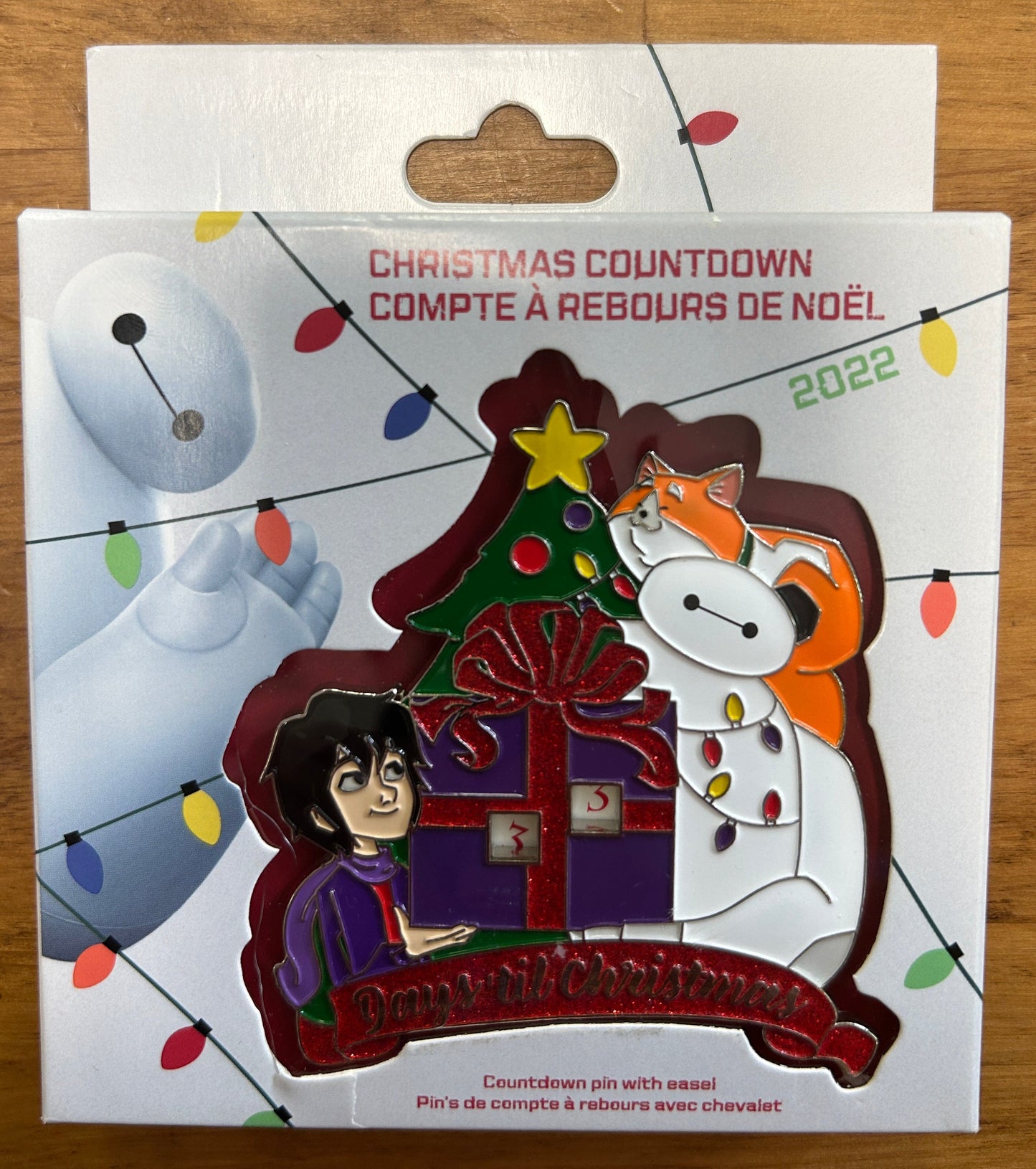 BAYMAX Hiro Hamada YACHI countdown to Christmas Disney Pin - New in Box - 2022 - Pixar