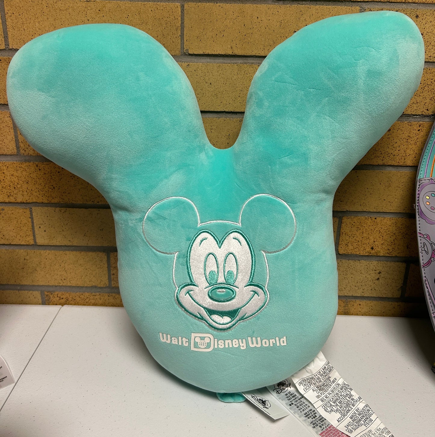 Walt Disney World 17" Green Mickey Mouse Balloon Pillow
