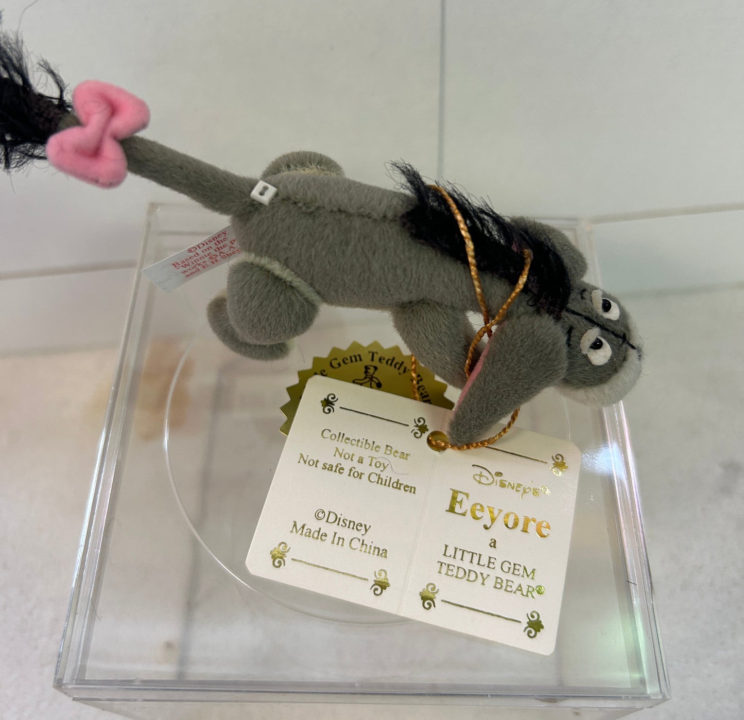 Limited Edition Little Gem Teddy Bear EEYORE in Display Box - 1999 - Winnie the Pooh