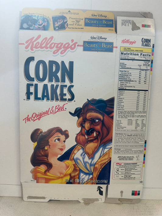 Beauty and the Beast 2003 Kellogg's Corn Flakes Cereal Box - Disney Belle