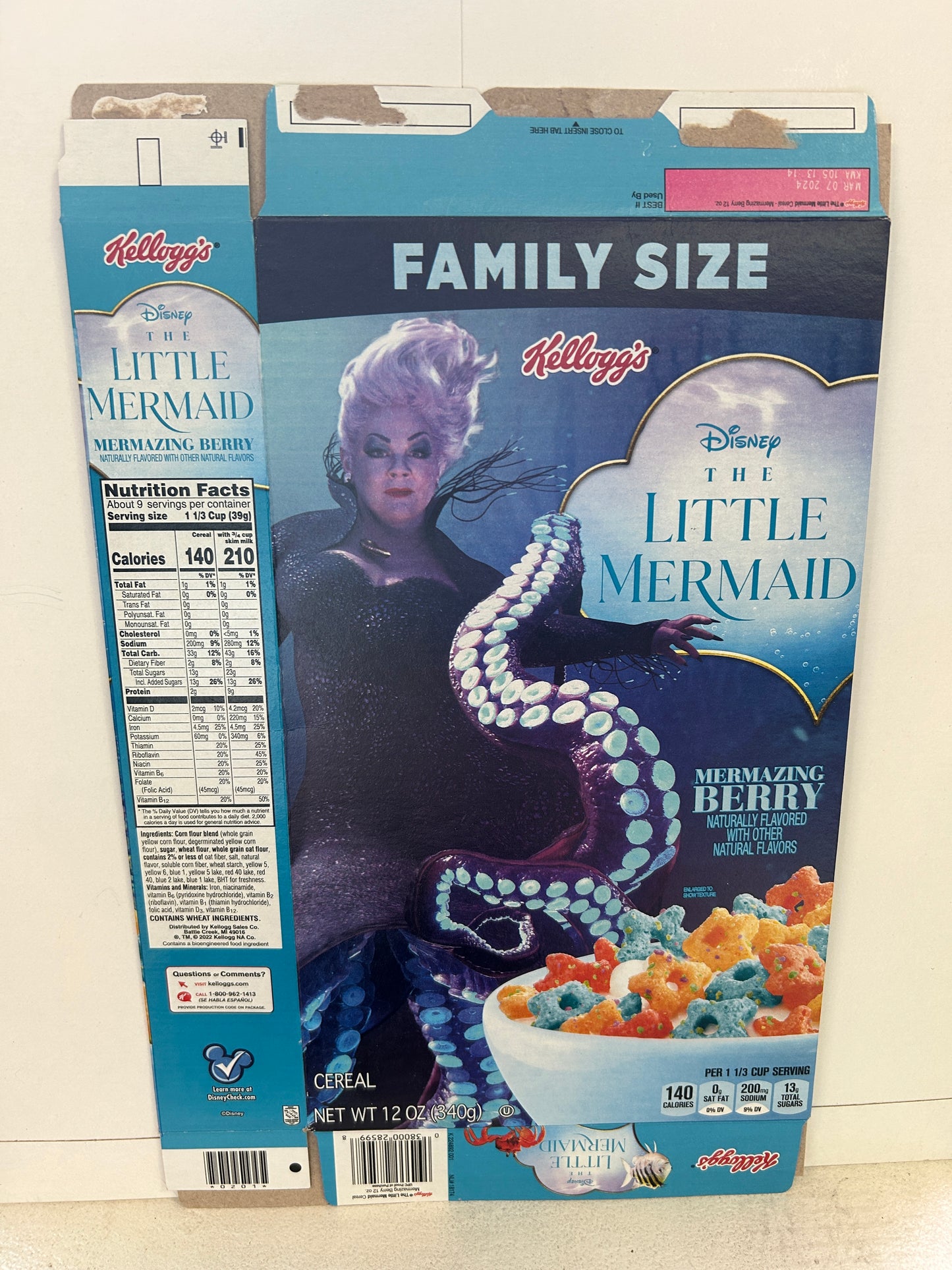 2023 The Little Mermaid Kellogg's Cereal Box Ursula