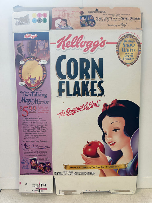 Snow White and the Seven Dwarfs 2001 Kellogg's Cereal Corn Flakes Box