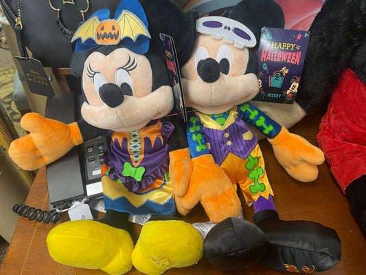 Mickey & Minnie Mouse Disney 2023 Halloween 16" Plush - Pair