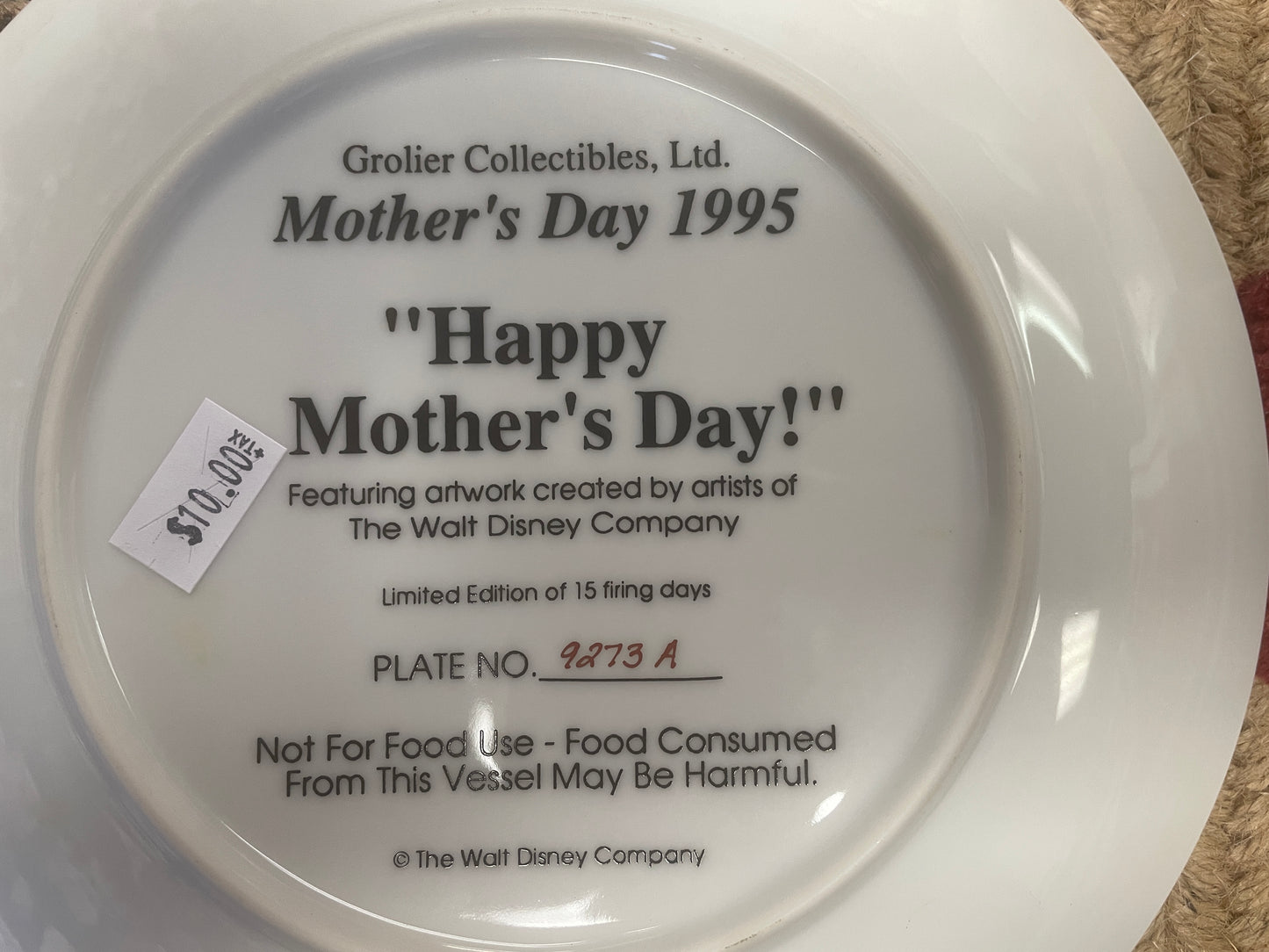 1995 Mother's Day Plate - Goofy - Grolier Collectibles