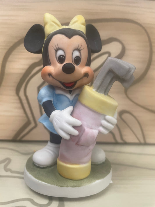 Minnie Mouse 4" Bisque Statue / Figurine  - Golfing - Walt Disney Productions