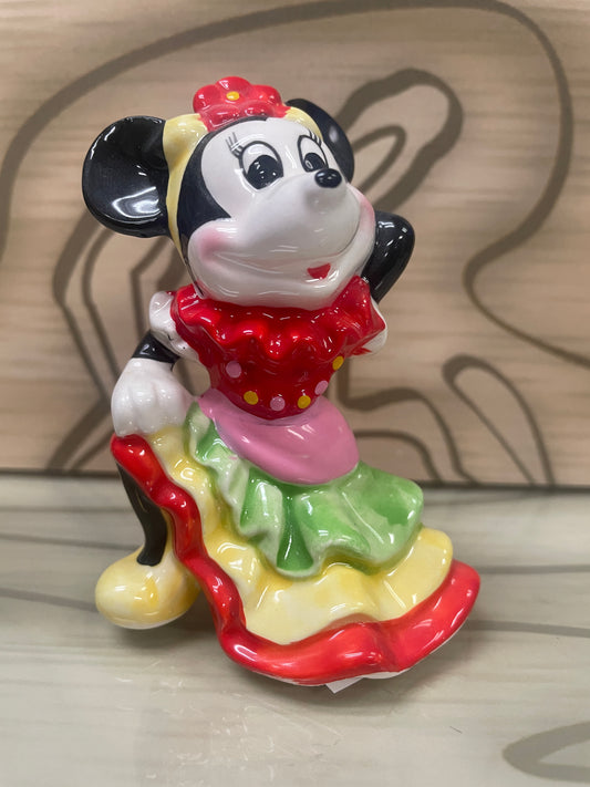 Minnie Mouse - Ceramic 4" Statue / Figurine - Fancy Dress Dancer - Walt Disney Productions