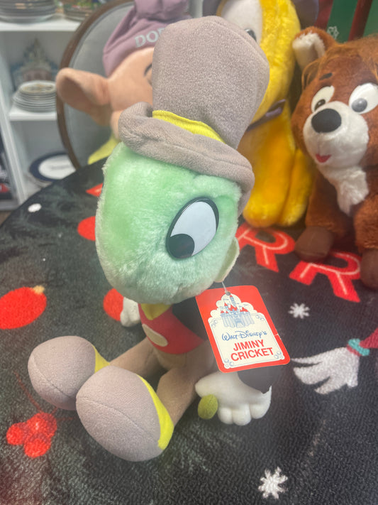 Vintage Jiminy Cricket Plush with Tags - Walt Disney World & Disneyland