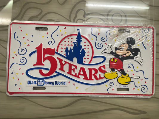 1986 Walt Disney World Mickey Mouse Castle Metal License Plate - WDW