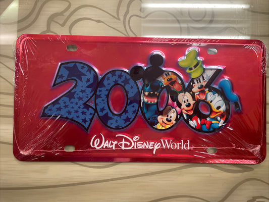 2006 Walt Disney World License Plate - Stitch Goofy Pluto Donald Duck Mickey Minnie Mouse