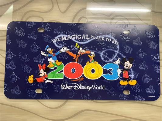Walt Disney World 2003 License Plate - Mickey Minnie Mouse Donald Duck Goofy Pluto