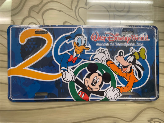 2000 Walt Disney World License Plate - Donald Duck Mickey Mouse Goofy - WDW