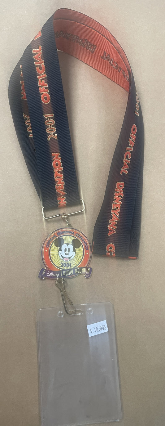 2001 Disneyana Convention - "A DISNEY FAMILY UNION" Lanyard- Disneyland - Mickey Mouse