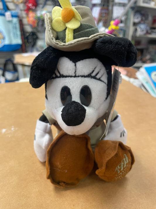 1999 Disneyana Convention - Minnie Mouse Safari Beanie Plush - New with Tag