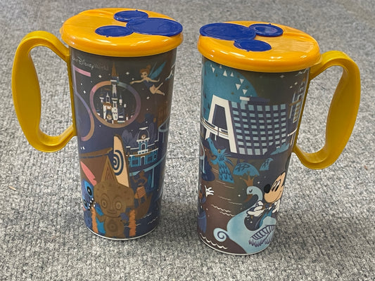 Walt Disney World 50 Celebration Brand New Refillable Mug Cup - Mickey Mouse, Donald Duck, Stitch, Moana, Tinker Bell