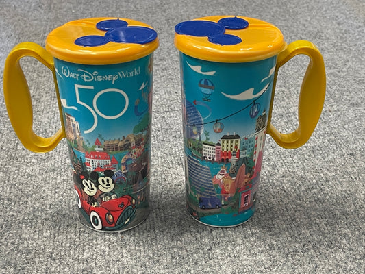 Walt Disney World 50th Celebration Resort Refillable Mug / Cup - Brand New - Mickey & Minnie Mouse