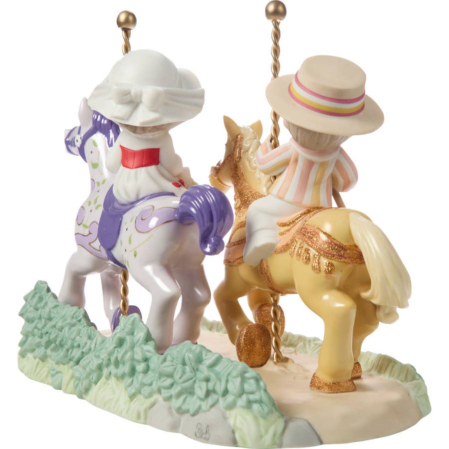 LE Mary Poppins & Bert the chimney sweep ride off on their carousel horses Figurine - Precious Moments