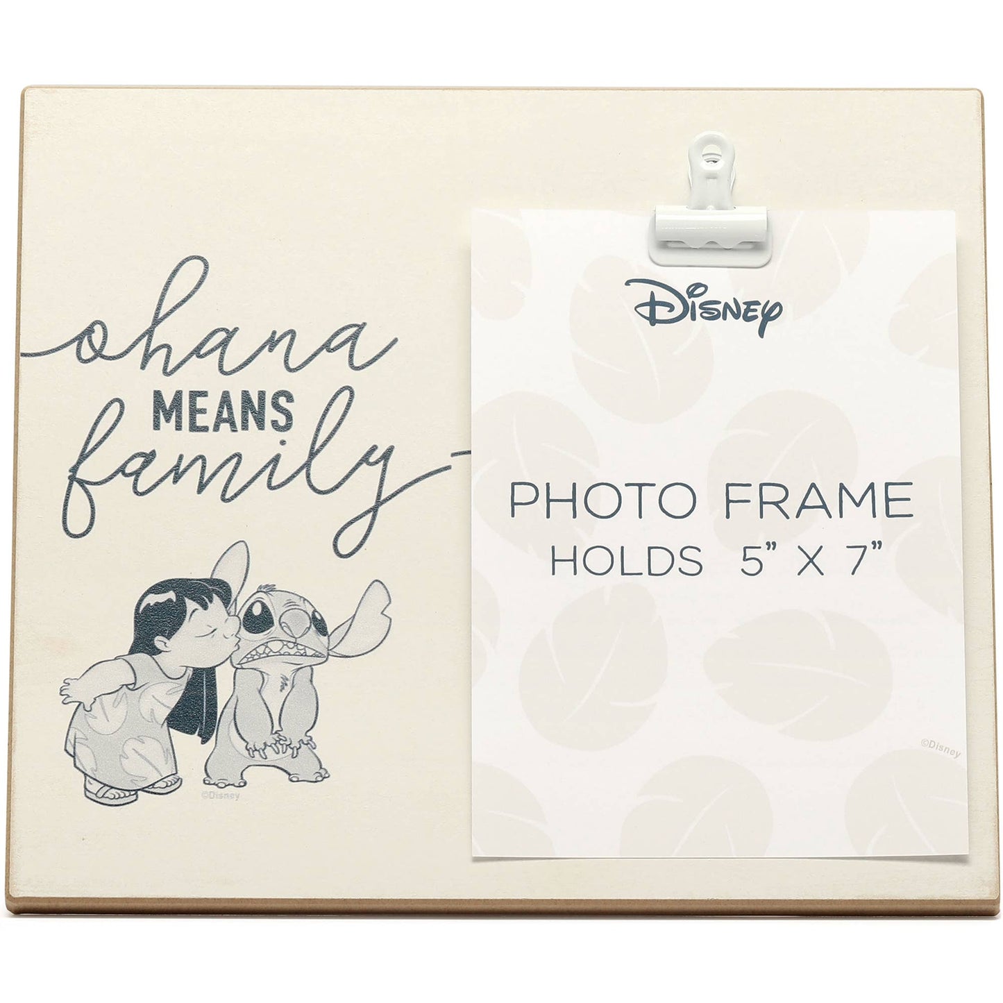 Lilo & Stitch - Ohana Means Family DISNEY Wood Photo Clip Frame