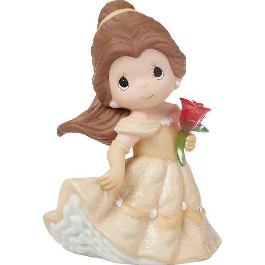 Precious Moments Disney Belle With Glass Rose Figurine - Beauty and the Beast