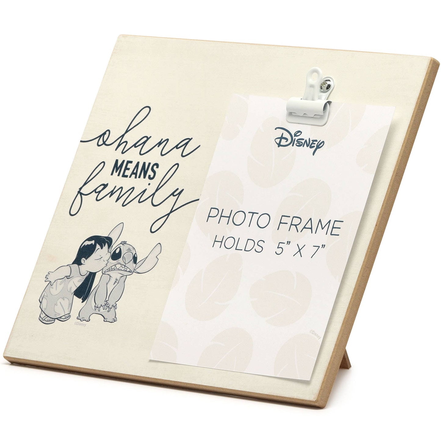 Lilo & Stitch - Ohana Means Family DISNEY Wood Photo Clip Frame