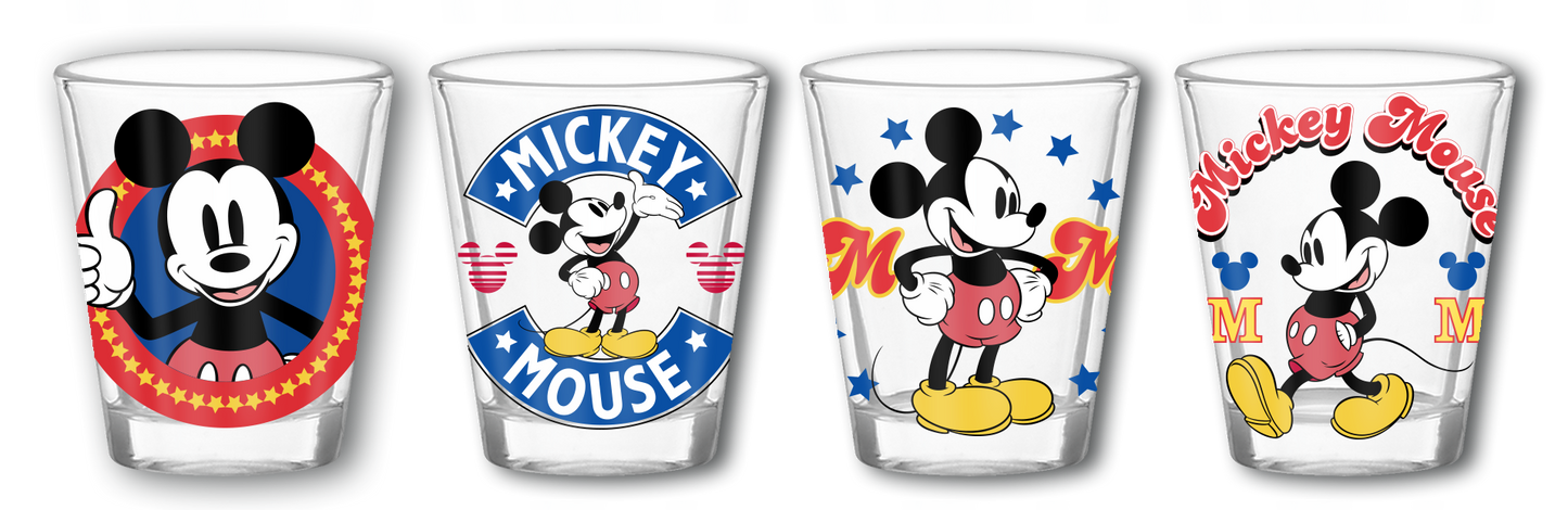 Disney Mickey Mouse Vintage Badges shot glasses
