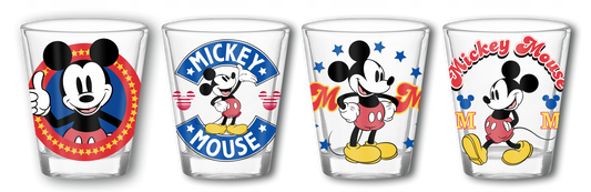 Disney Mickey Mouse Vintage Badges shot glasses