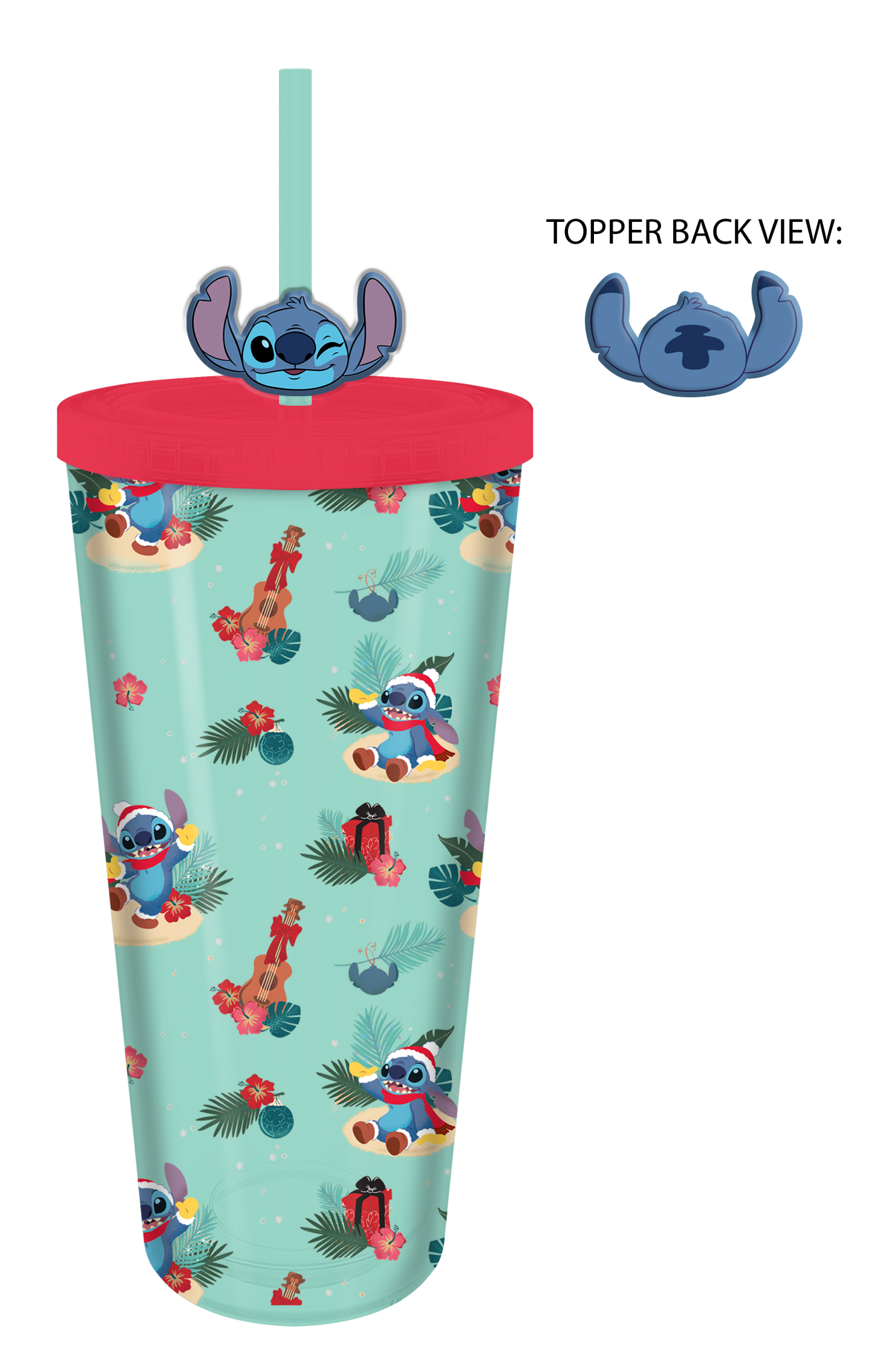 Lilo and Stitch Christmas 24oz. Plastic Cold Cup