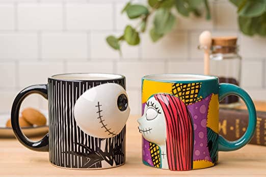 Nightmare Before Christmas 2 pc Sculpted Mug Set