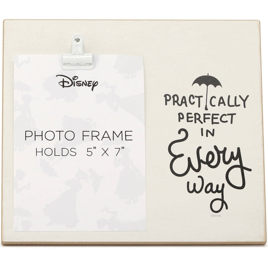 DISNEY MARY POPPINS Practically Perfect In Every Way Wood Photo Clip Frame