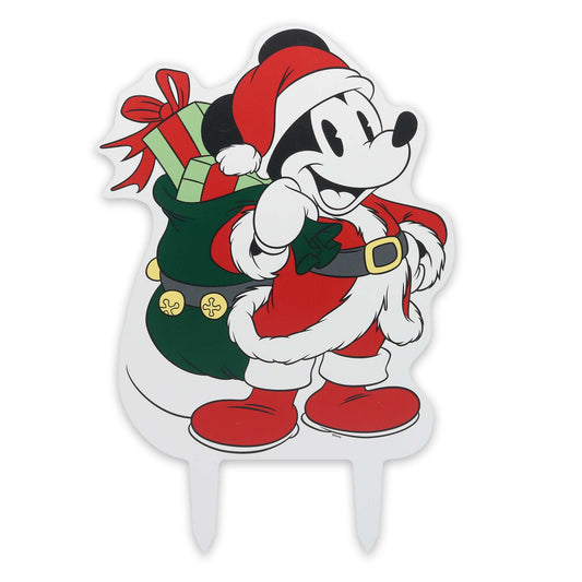 Disney Mickey Mouse Santa Christmas Metal Yard Stake